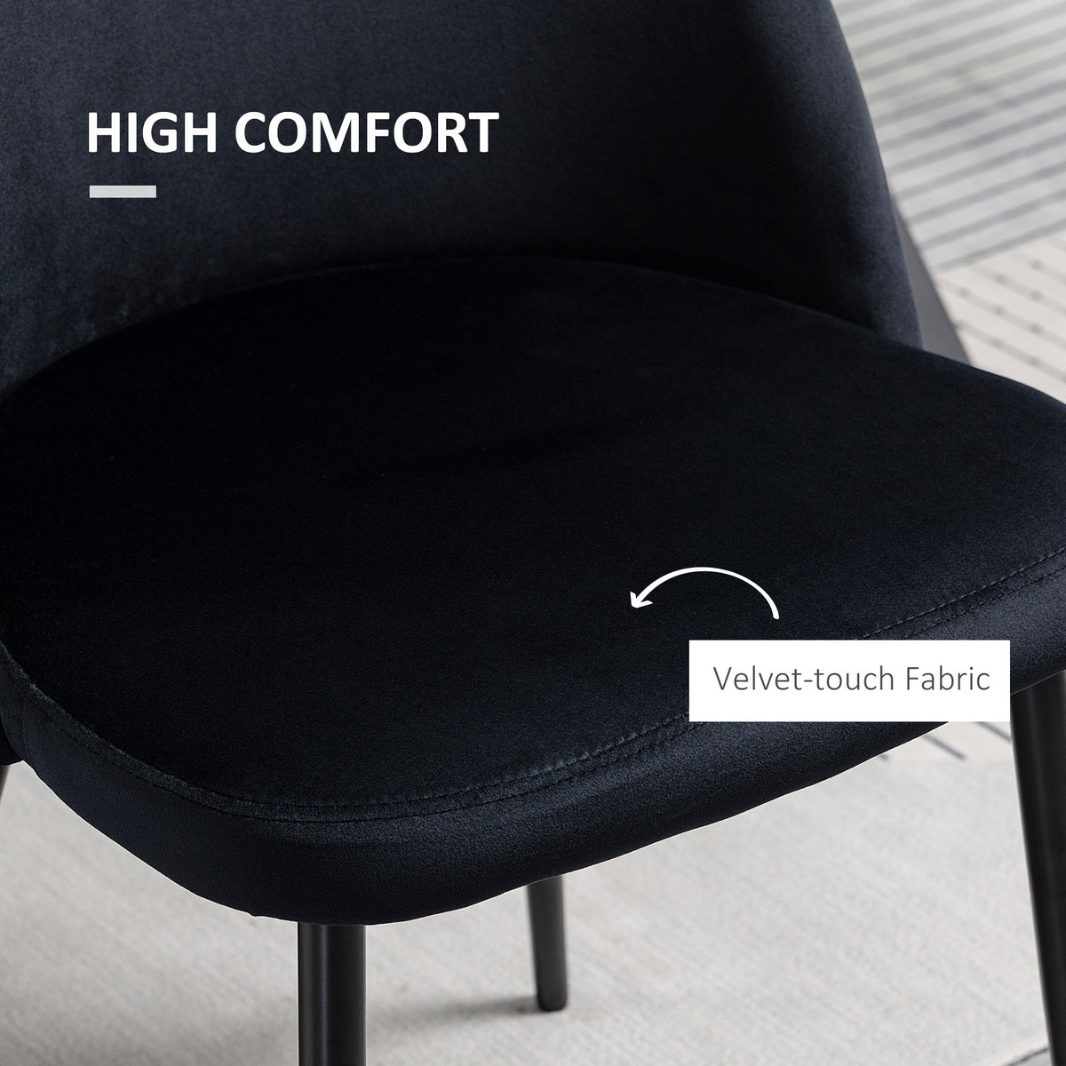 Dylan Set of 2 Mid-Back Dining Chairs-Black