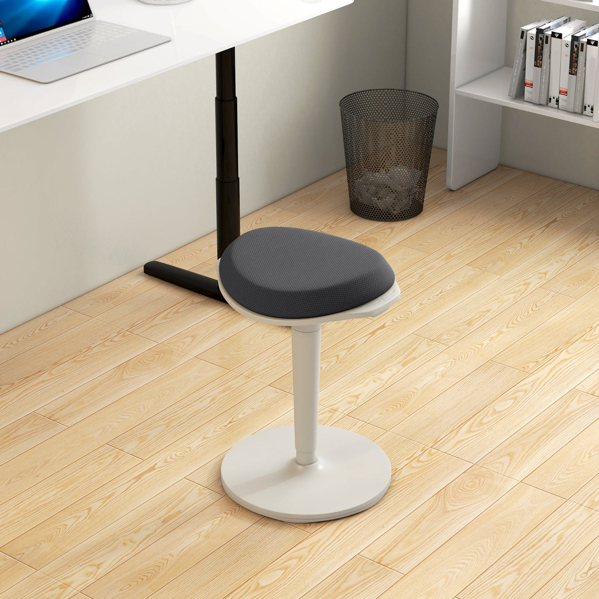 Standing Desk Stool, Ergonomic Wobble Chair, Adjustable Leaning Stool for Office Desks, with Rocking Motion, Black