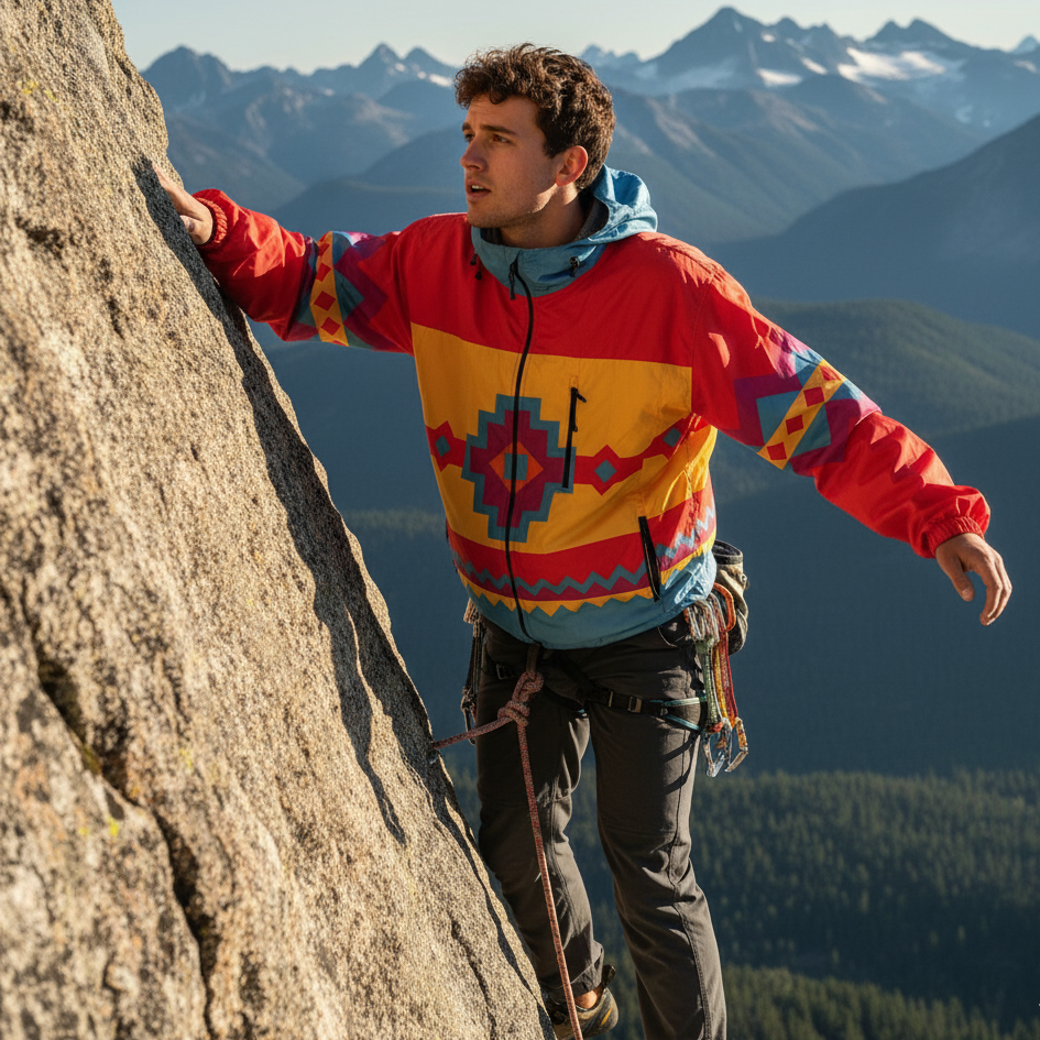 Blue zigzag Windbreaker