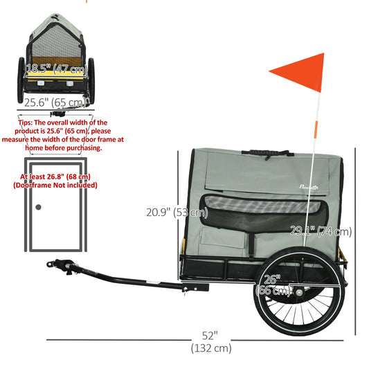 3 in 1 Dog Bike Trailer, Pet Cargo, Pet Bed with Safety Leash, Hitch, Quick-Release Wheels, Cushion for Small Dogs