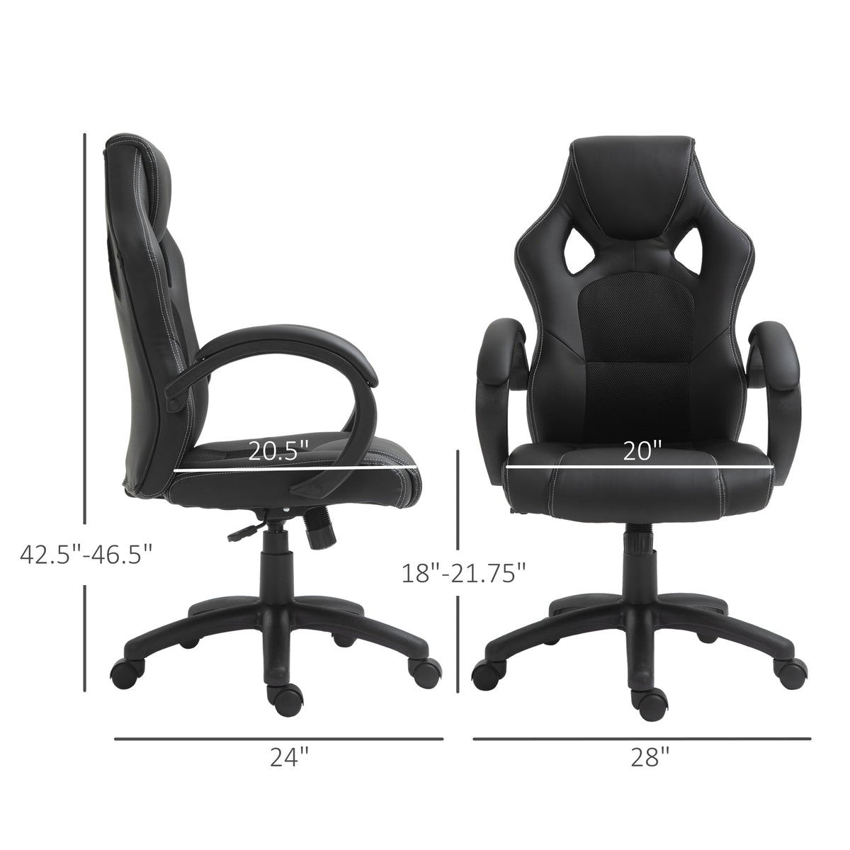 Racing Gaming Chair Office Chair Computer Desk Gamer Chair with Swivel Wheels, Padded Headrest, Tilt Function, Red