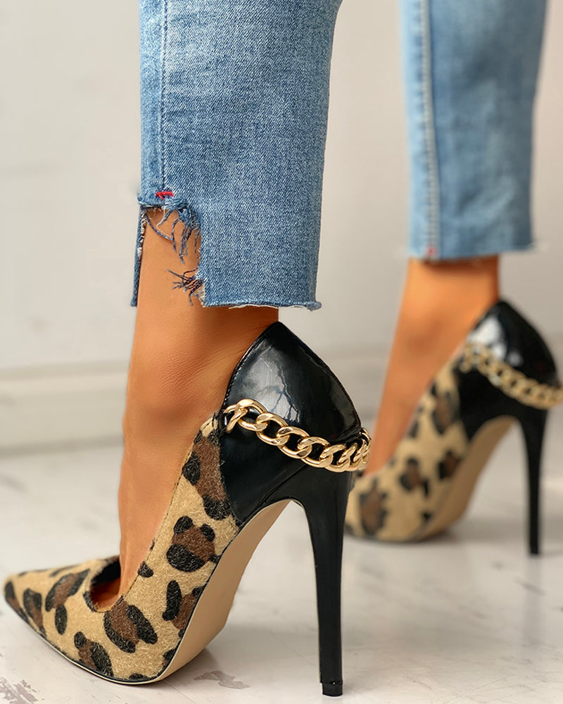 Chain & Print Stilettos