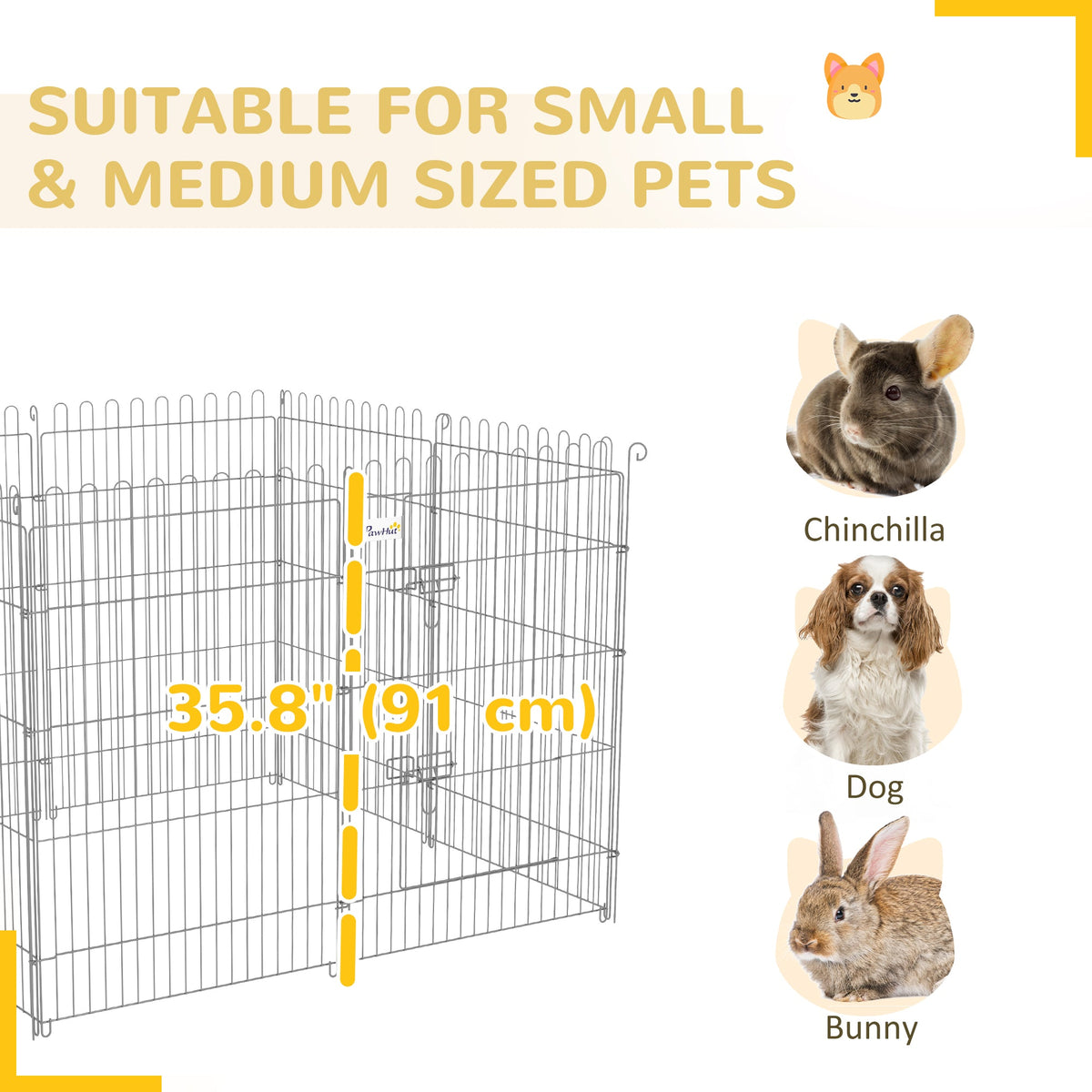 24inch 8-Panel Dog Playpen Octagon Pet Exercise Playpen Crate Foldable Dog Cage Pen Puppy Kennel, Black