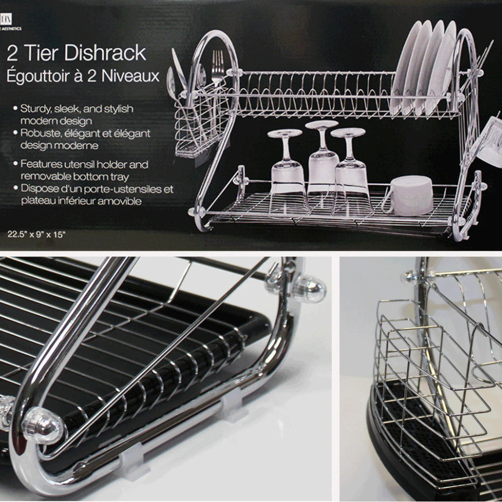 HOME AESTHETICS HA-4403 Dishrack 2 Tier With Rubbermaid