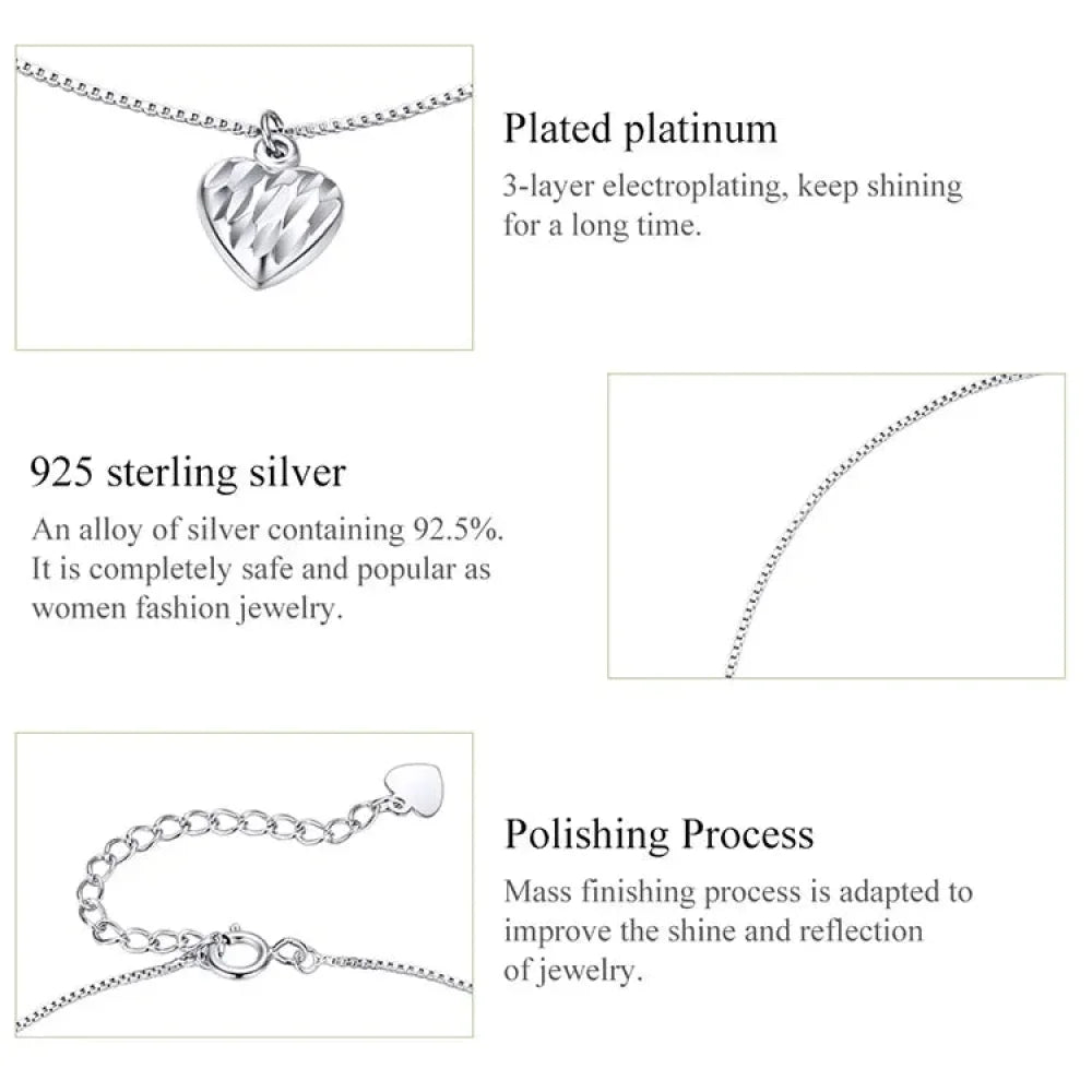 Simple Essential Bead Link Anklets - 925 Sterling Silver Bracelet For Foot Jewelry