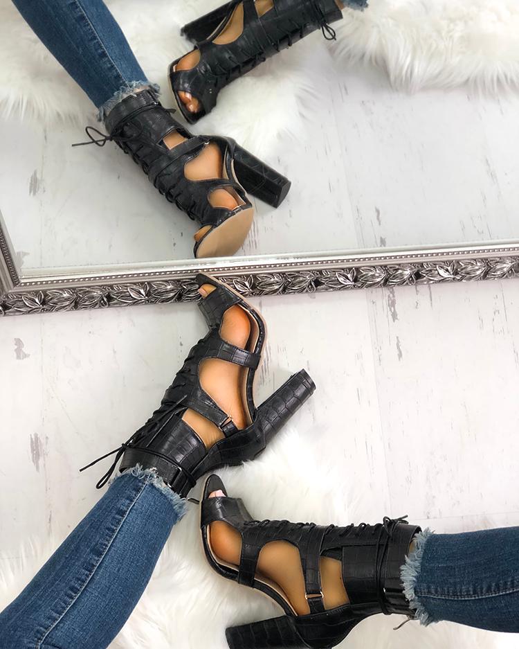Ankle Strap & Lace Gladiator Heel