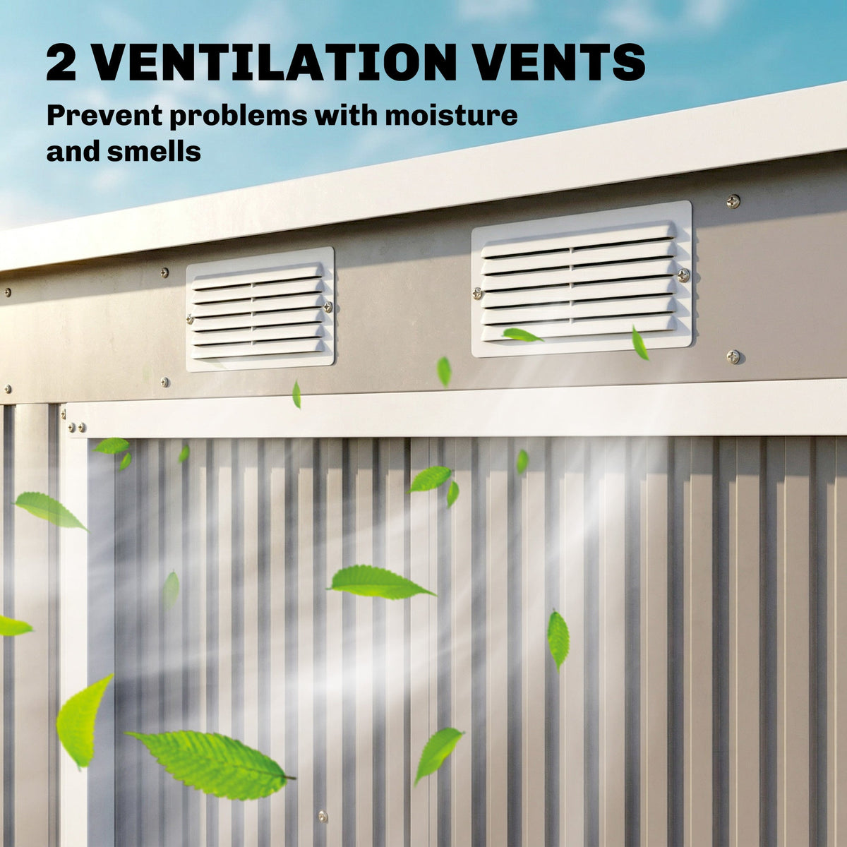 7' x 4' Galvanised Steel Garden Shed, with Foundation Kit - Green