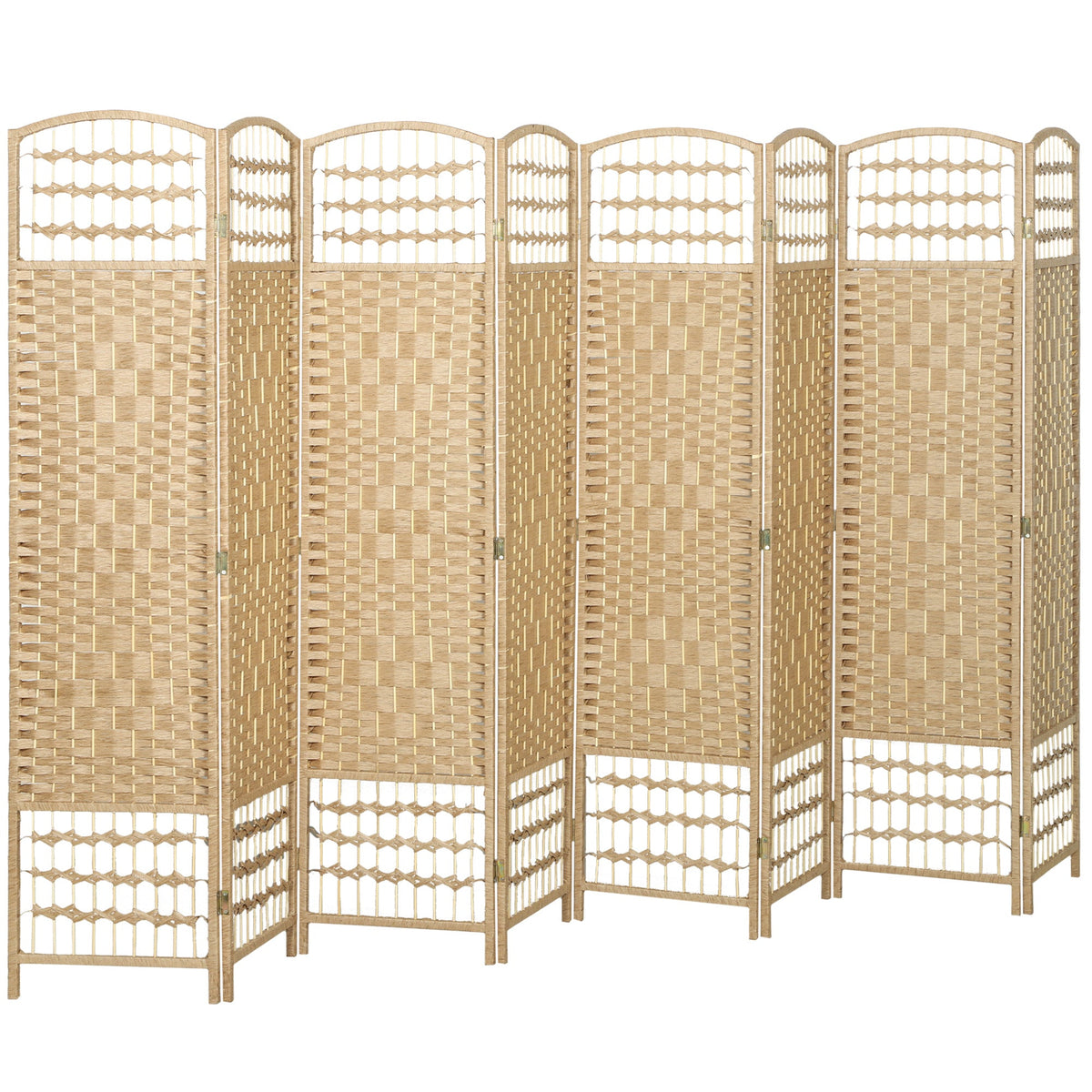 4 Panel Folding Room Divider, Portable Privacy Screen, Wave Fiber Room Partition for Home Office, Black