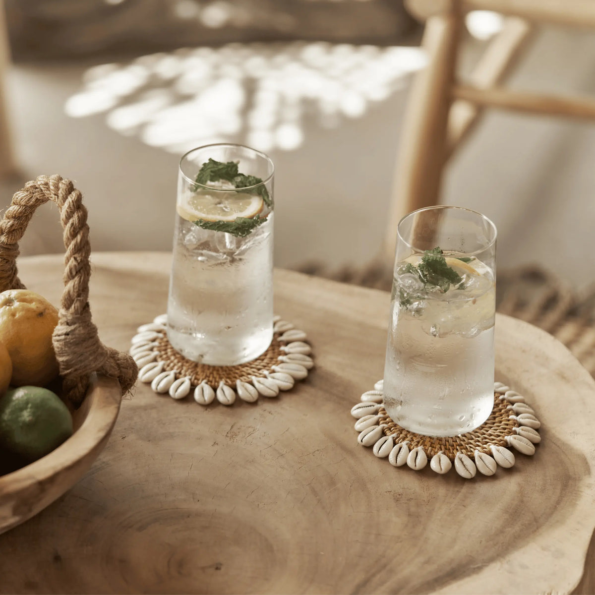 Le Sous-verre Colonial Shell - Brun Naturel