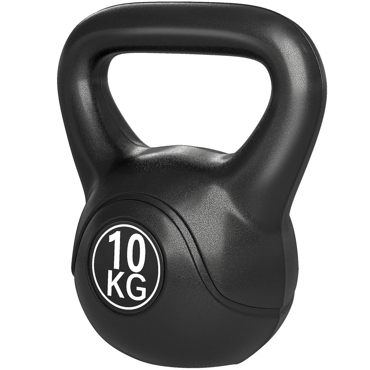 22lb Fitness Kettlebell, Plastic Exercise Weight, Weightlifting Tools with Sand, Handle, Noise Reduction for Home, Gym