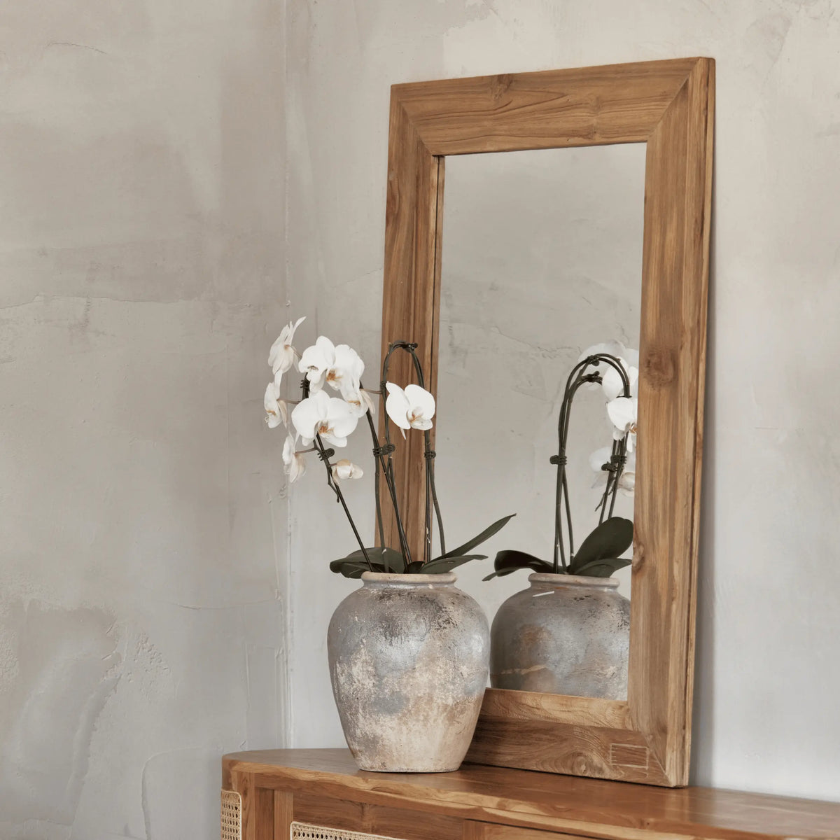 Miroir en teck recyclé