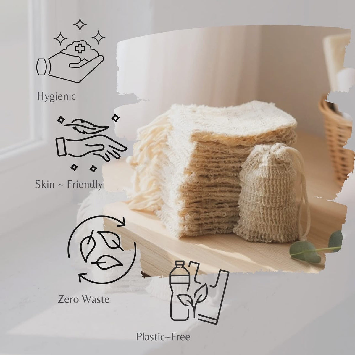 Natural Cotton-Linen Exfoliating Soap Pouch