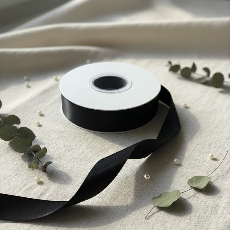 30 Meter Double Face Black #860 Ribbon Roll