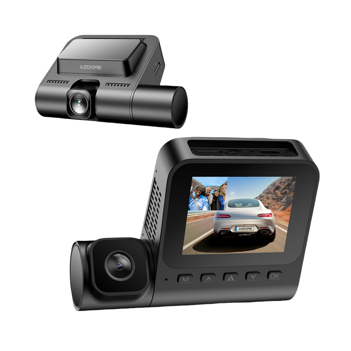 AZDOME Dash Cam V600 2.4" Screen 2x1080P+480P Car Camera G-Sensor Super Night Vision Car DVR 24H Parking Mode Support Rear Cam