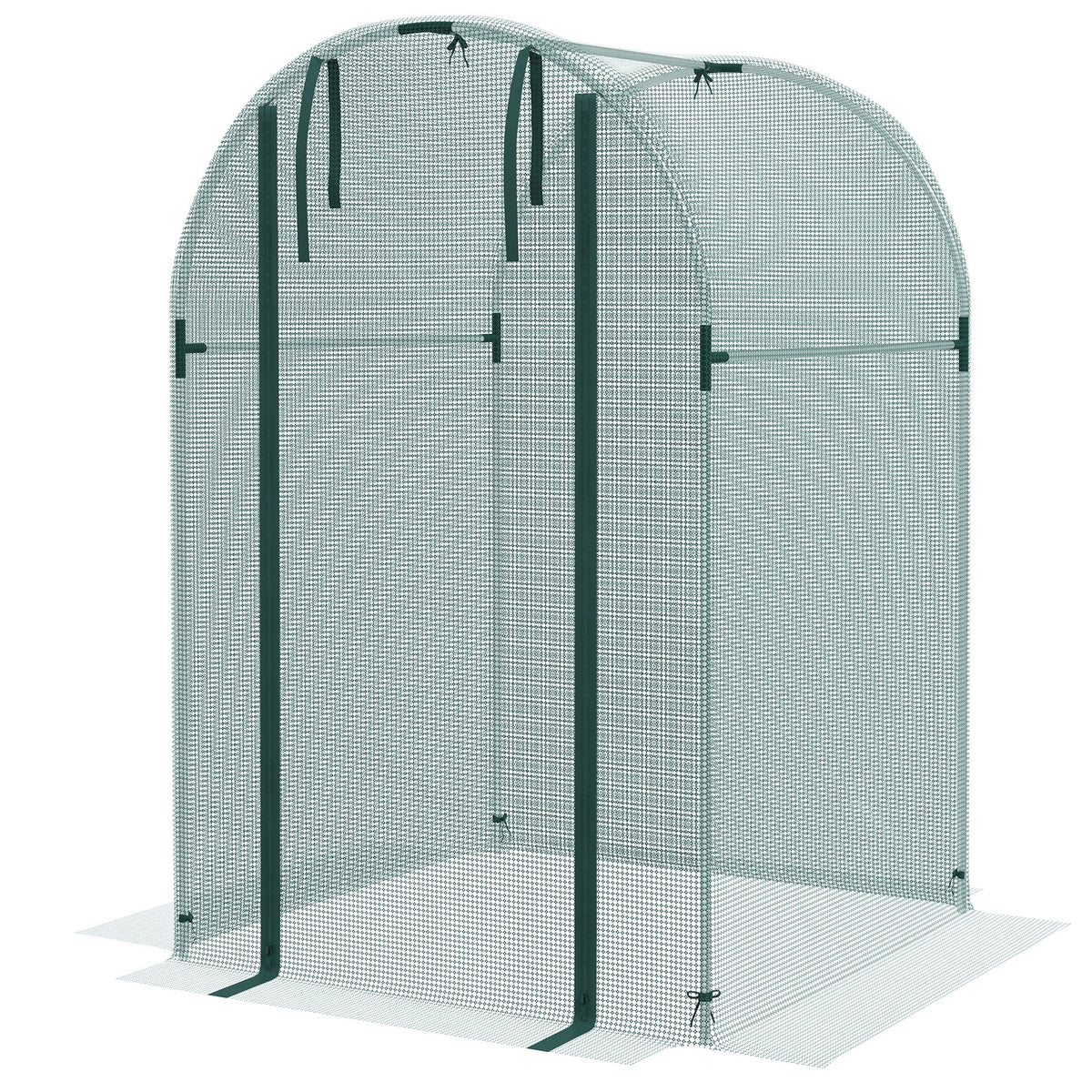 Galvanized Steel Crop Cage, Plant Protection Tent with Zippered Door, 4' x 4', Black