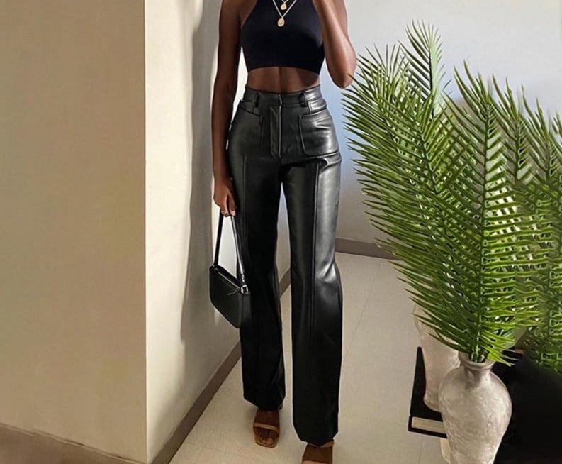 High Waist Leather Pants