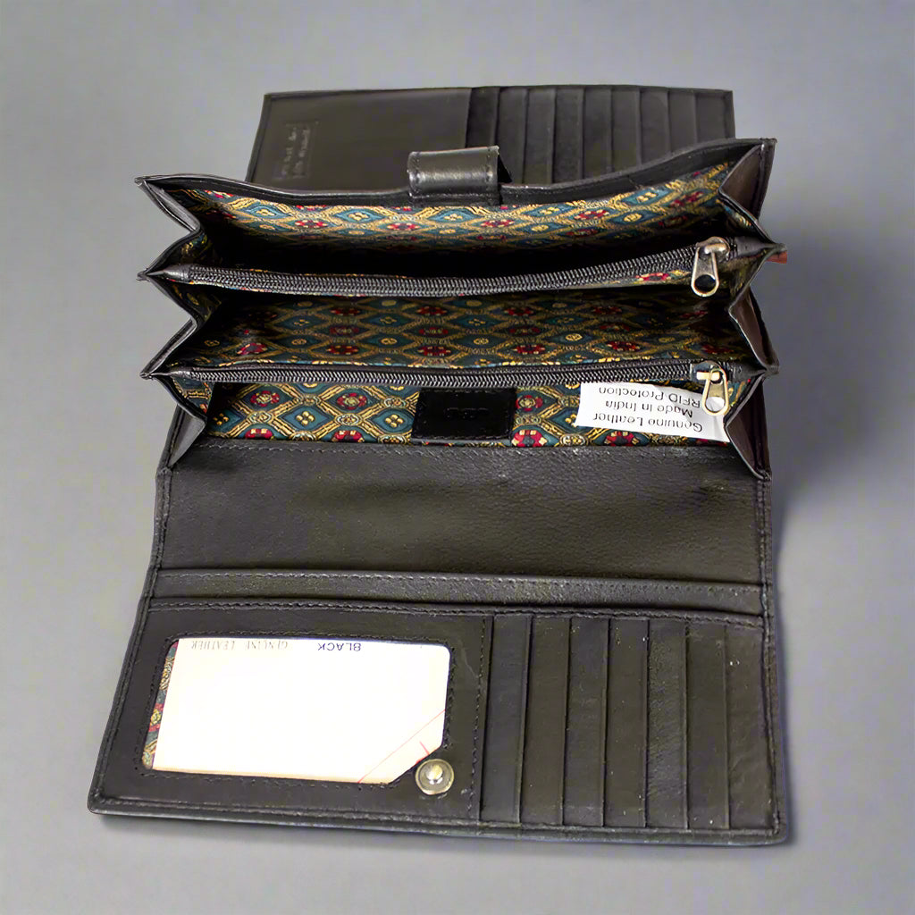 JBG International Women's Trifold RFID Leather Wallet