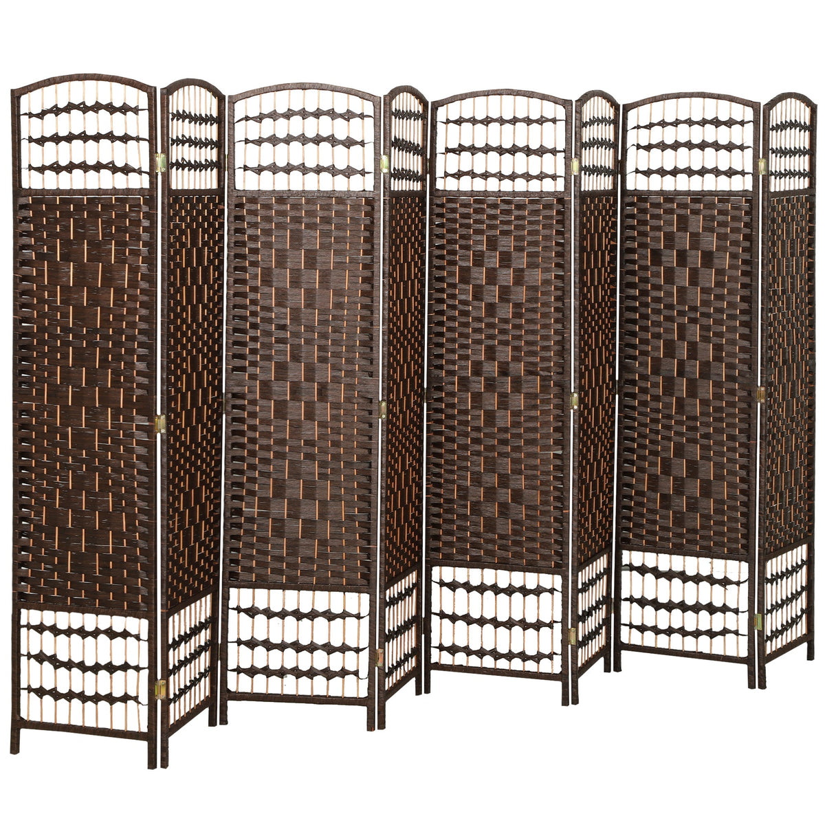 4 Panel Folding Room Divider, Portable Privacy Screen, Wave Fiber Room Partition for Home Office, Black