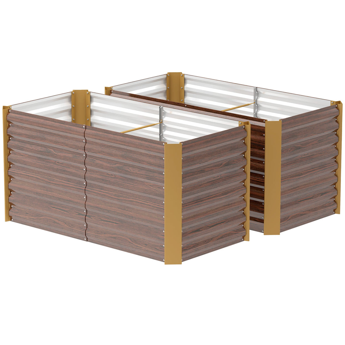 Set of 2 Galvanized Metal Planters for Outdoor Plants, 4' x 2' x 2' Raised Garden Bed, Dark Grey