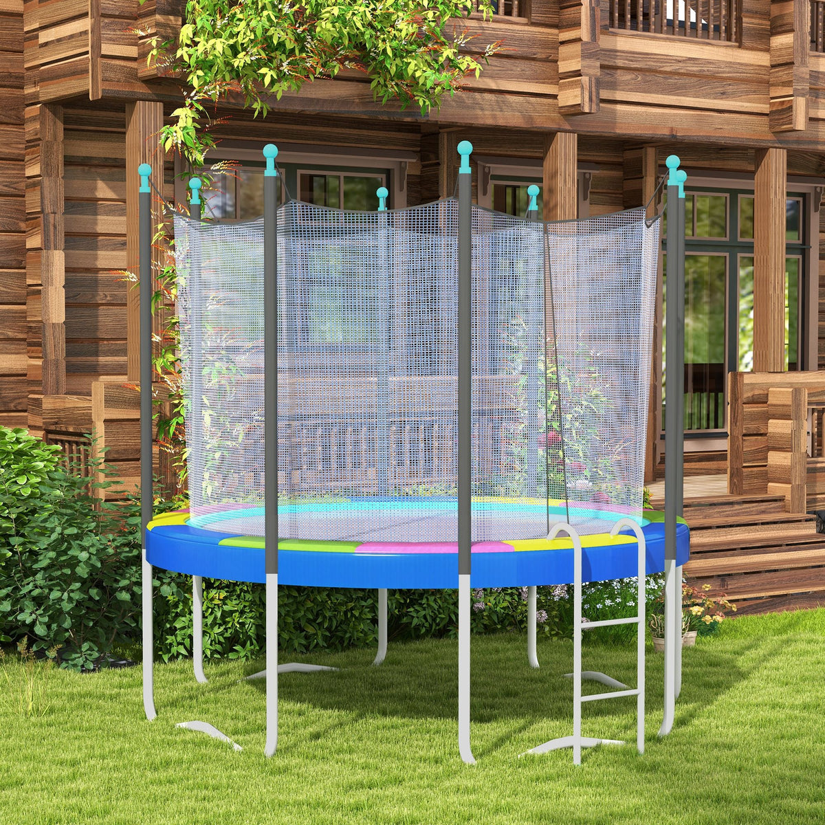14FT Trampoline Spring Cover, Trampoline Pad Replacement, Waterproof and Tear-Resistant, All-Weather Trampoline Accessories, Multi-Colored