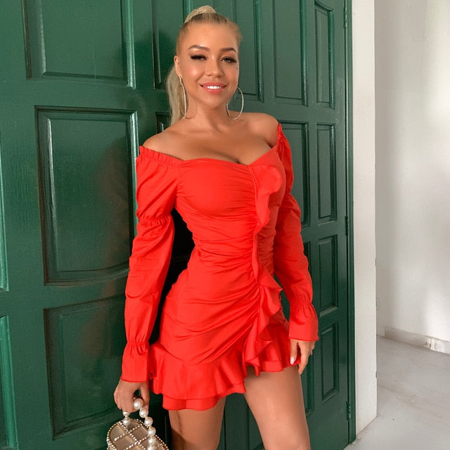 Off Shoulder Ruffle Dress