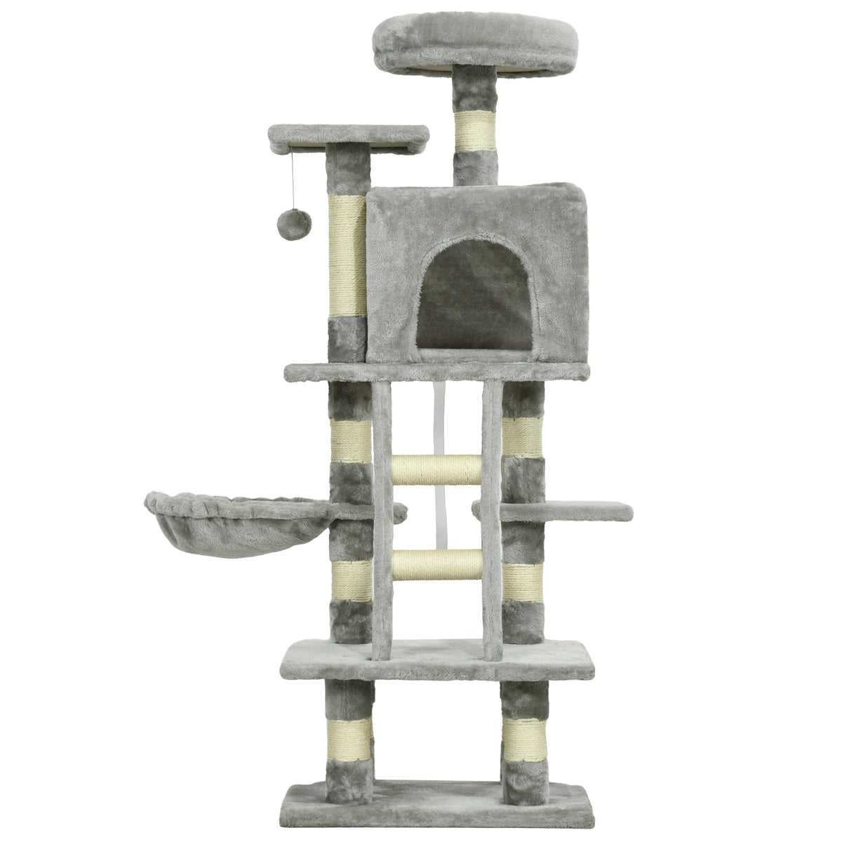 52 Inch Large Cat Tree for Indoor Cats, Dark Grey