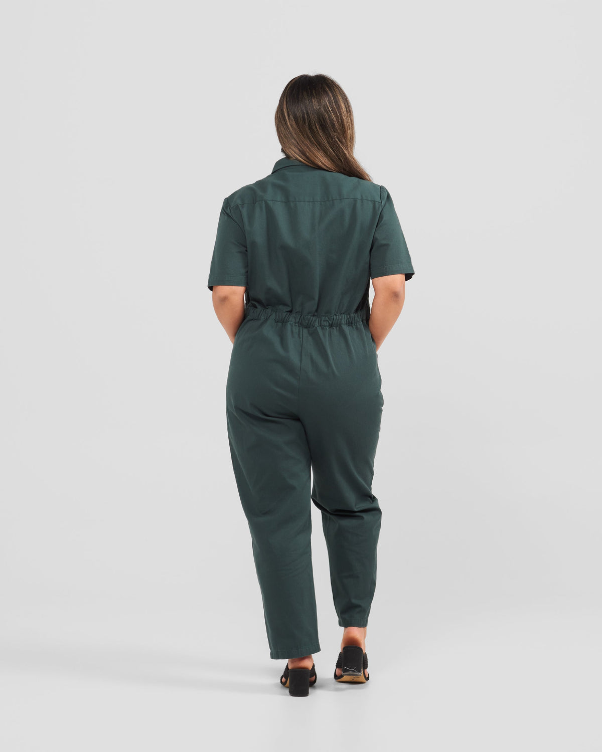 Women's Khaki Green Twill Jumpsuit