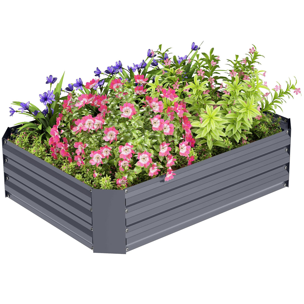 Galvanized Raised Garden Bed, 4' x 3' x 1' Outdoor Metal Planter Box, Raised Bed for Growing Flowers and Herbs