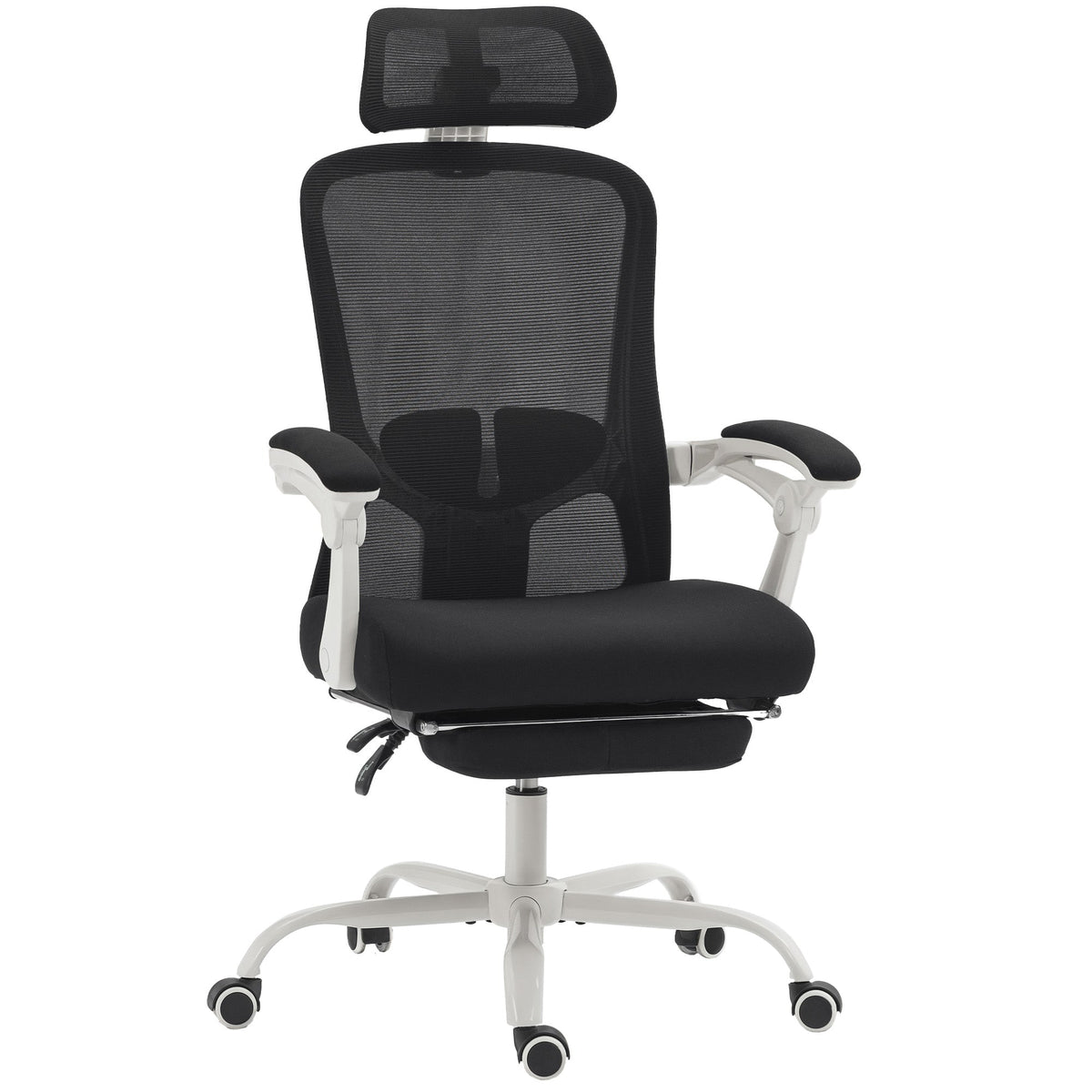 Ergonomic Office Chair, Mesh Reclining Desk Chair with Adjustable Lumbar Support, Headrest, Beige