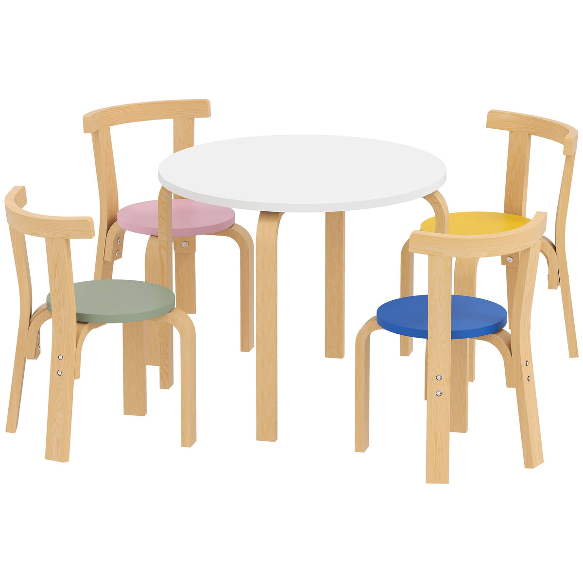 Wooden Kids Table and Chairs Set, Toddler Table and Chairs Set for 3-8 Years, Green