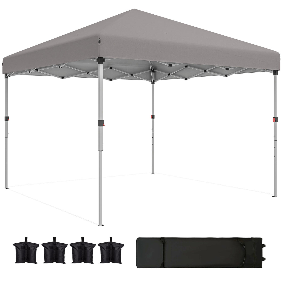 10' x 10' Pop Up Canopy with Sidewalls, Roller Bag, Height Adjustable Instant Tent for Outdoor, Garden, Patio, Black