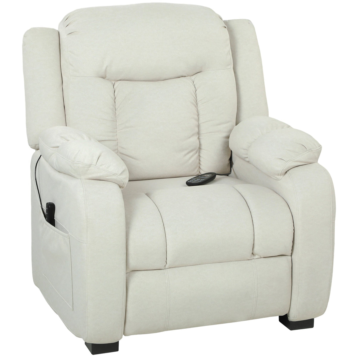 Massage Recliner Chair with Quiet Brushless Motor Pet-Friendly Fabric Power Recliner with 2 Memory Positions Brown