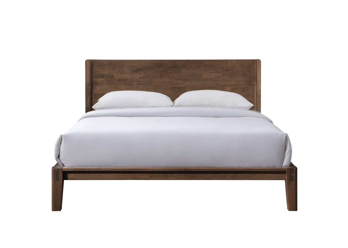 Luna Solid Oak Wood Tool Free Double Bed - Walnut