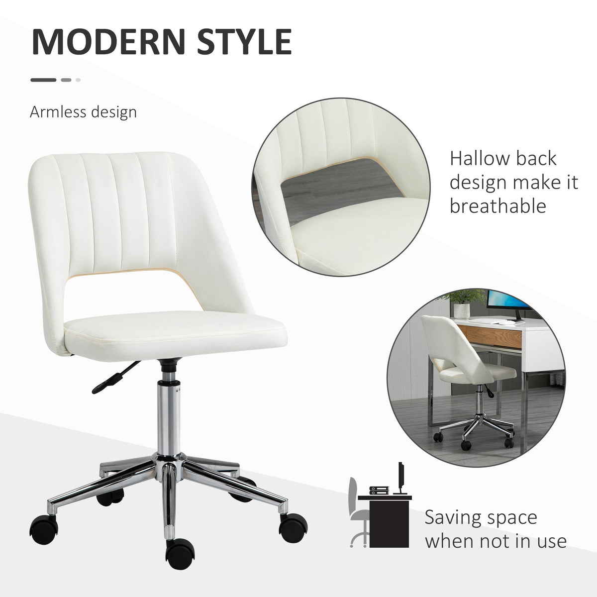Mid Back Office Chair Velvet Fabric Swivel Scallop Shape Computer Desk Chair, Green