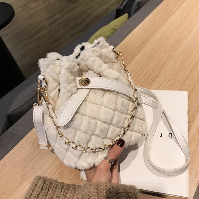 Plaid Plush Handbag
