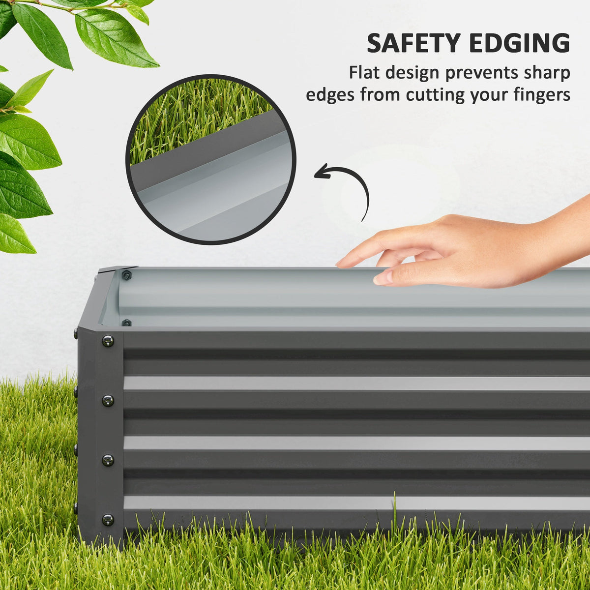 Galvanized Raised Garden Beds, Outdoor Planter Box, Set of 2, for Flowers, Herbs and Vegetables, Black