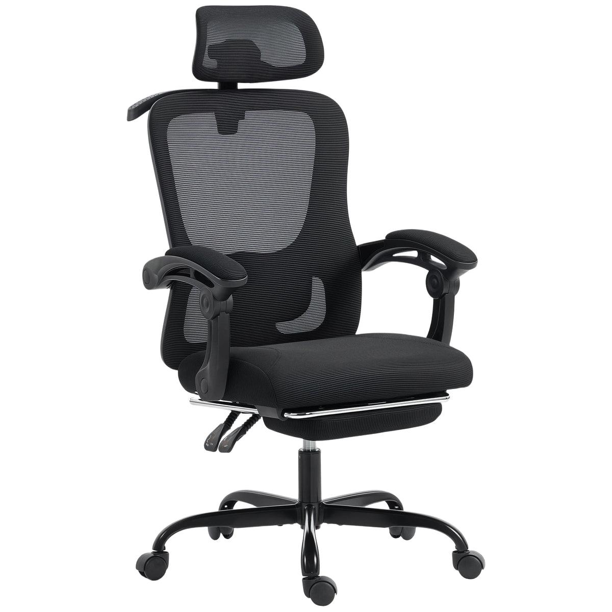 Office Chair, Ergonomic Mesh Computer Desk Chair with Adjustable Headrest, Lumbar Support, Black