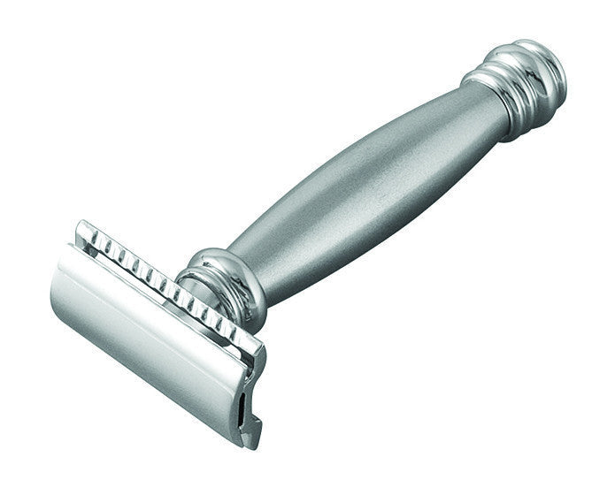 Merkur 2-Piece DE Safety Razor, Closed Comb, Straight Cut, Extra Long Stainless Steel Handle