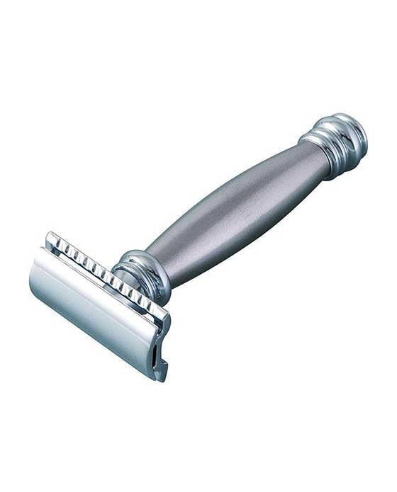 Merkur 2-Piece DE Safety Razor, Closed Comb, Straight Cut, Extra Long Stainless Steel Handle