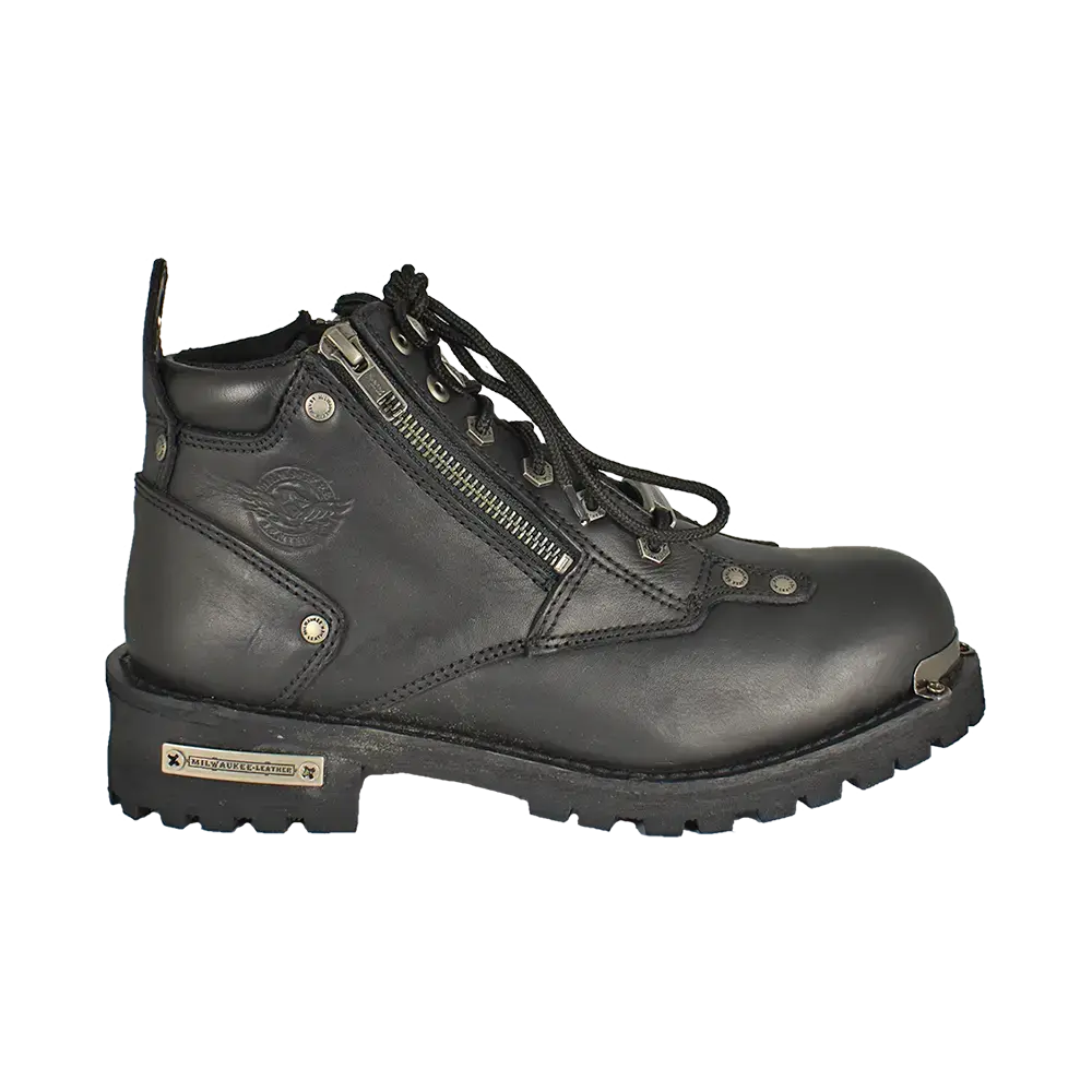 Milwaukee Leather Women's 6" Double Zip Motorcycle Boots