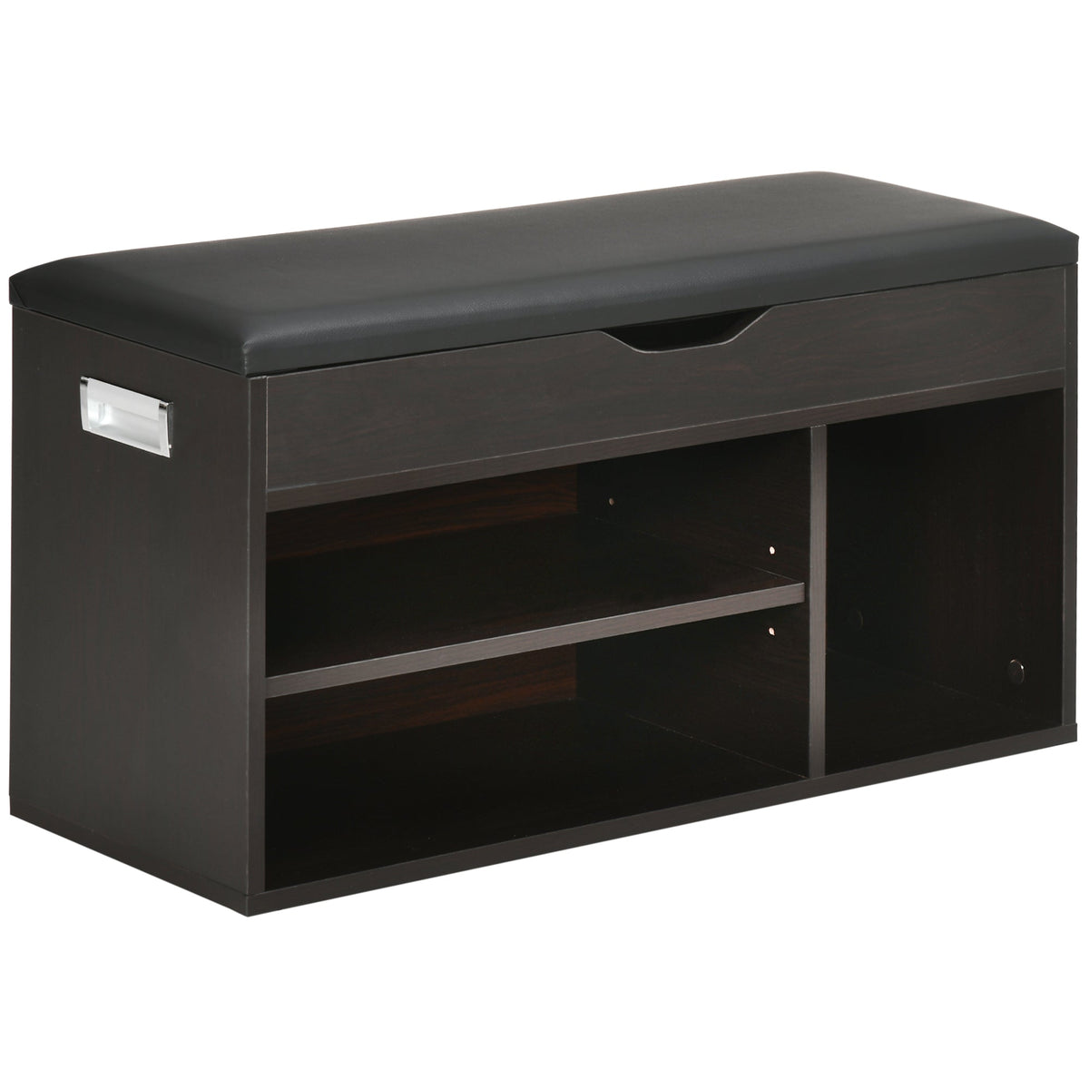 Shoe Bench Entryway Storage Rack with Padded Cushion, Hidden Storage for Hallway, Living Room, Natural