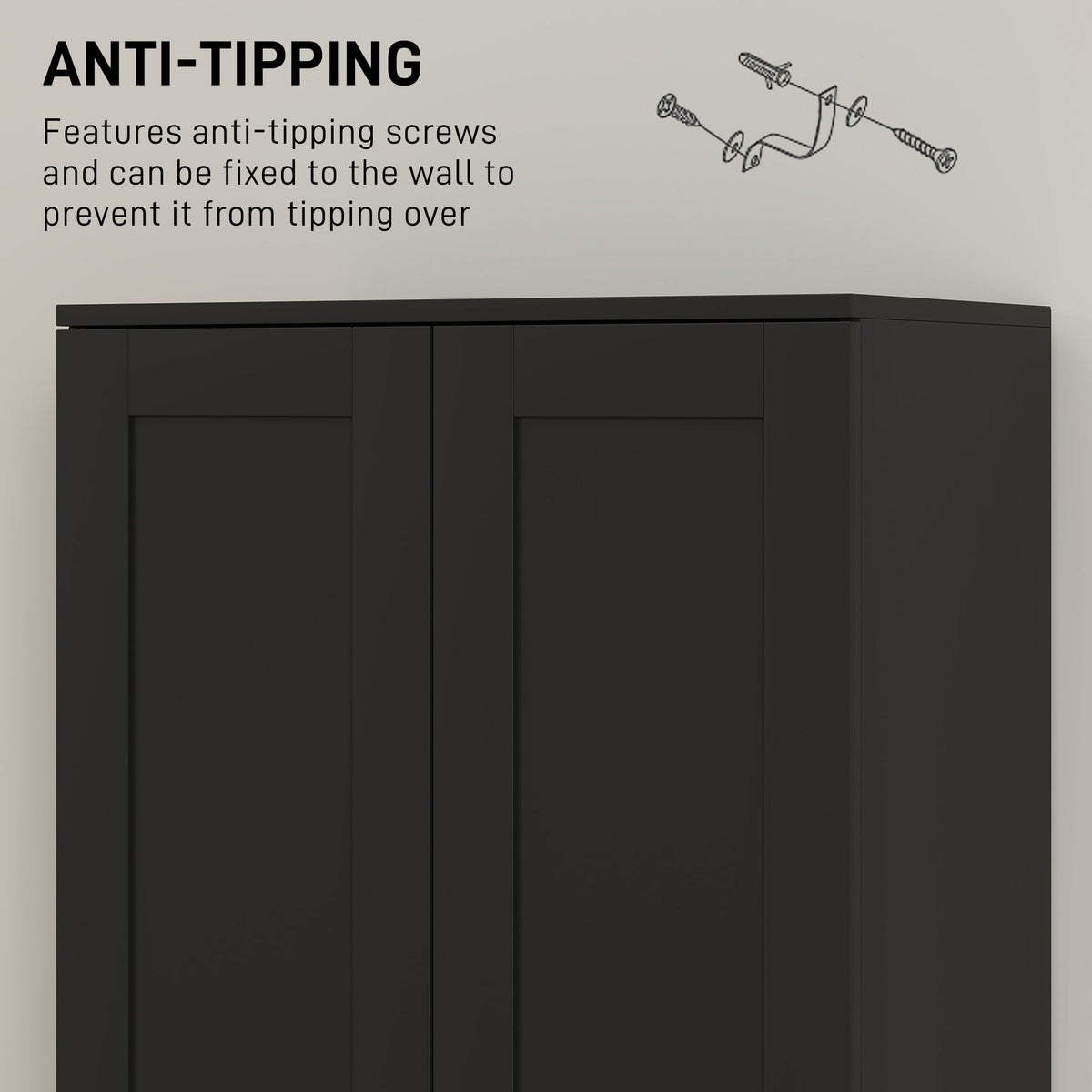 69" Tall Pantry Cabinet with Adjustable Shelves, Modern Kitchen Pantry Cabinet with Soft Close Doors, Black