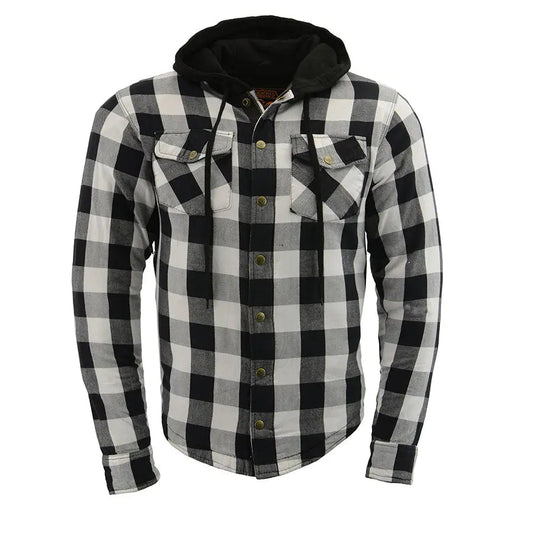 Milwaukee Leather Men's Plaid Flannel Armored Shirt Jacket