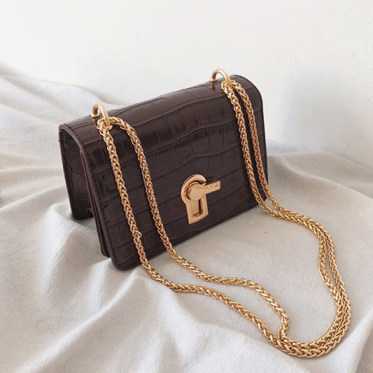 Key Lock Croc Pattern Bag