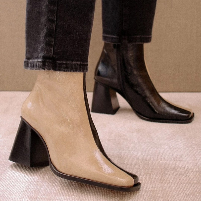 2 Tone Block Boots