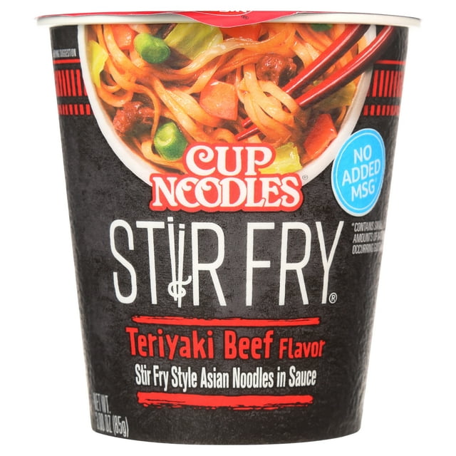 Nissin Cup Noodles, Stir Fry Teriyaki Beef Flavour, 85g