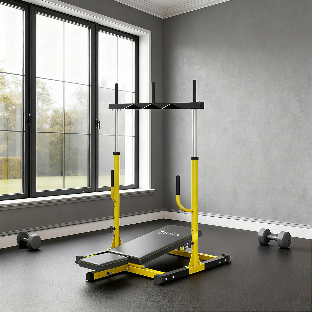 Leg Extension and Curl Machine, Adjustable Leg Extension Machine, 1" standard Plate Compatible, 660LBS Capacity
