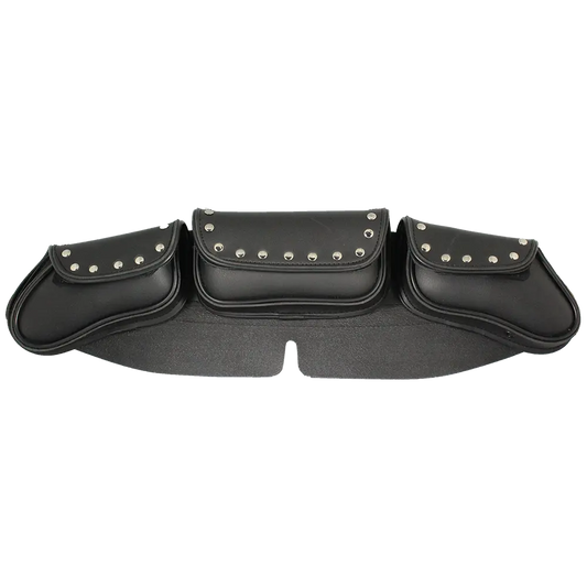Open Road Chrome Stud Curved PVC Windshield Bag