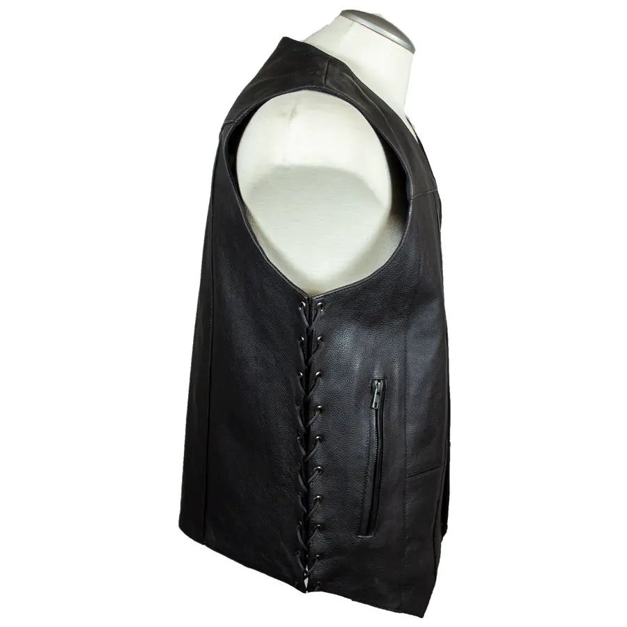 Open Road Men's 10 Pocket Leather Vest
