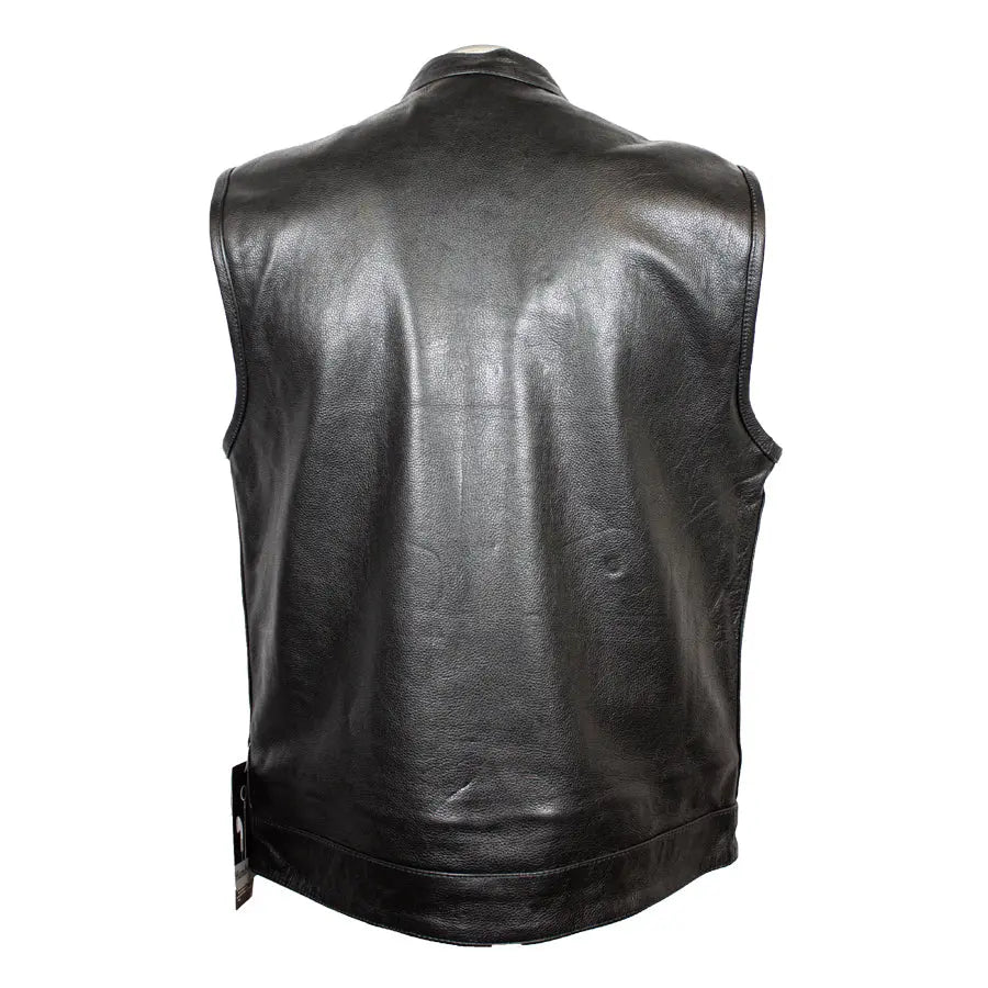 Open Road Men's Flannel Lined Leather Club Vest